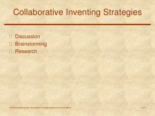 Collaborative Inventing Strategies
