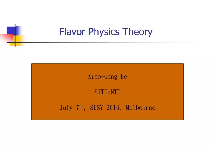 flavor physics theory