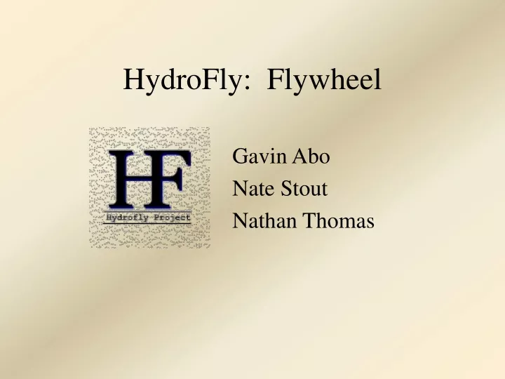 hydrofly flywheel