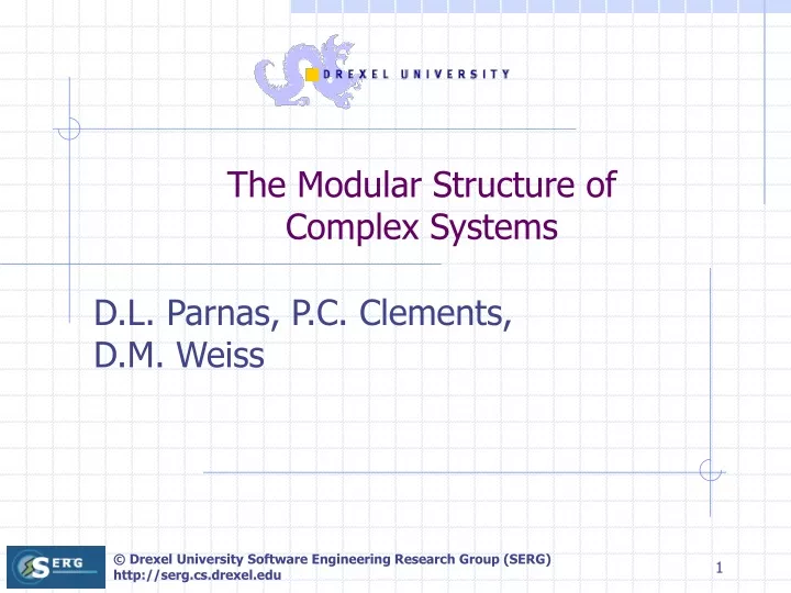 the modular structure of complex systems
