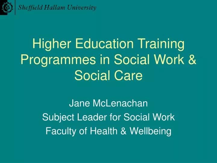 higher education training programmes in social work social care