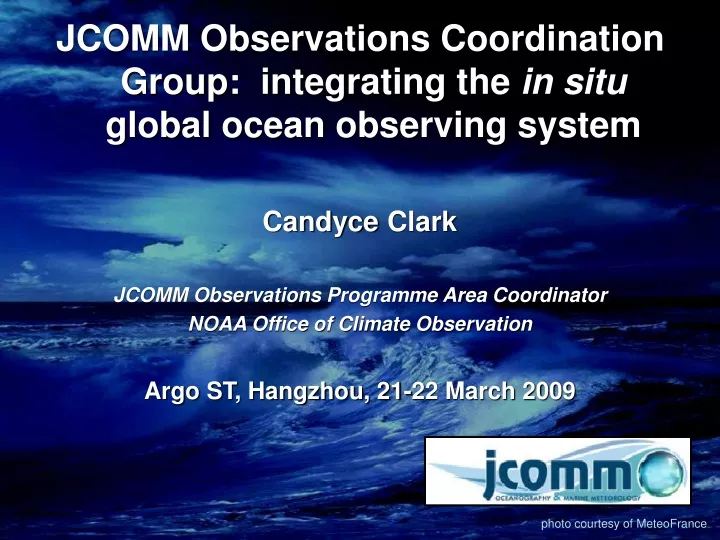 jcomm observations coordination group integrating
