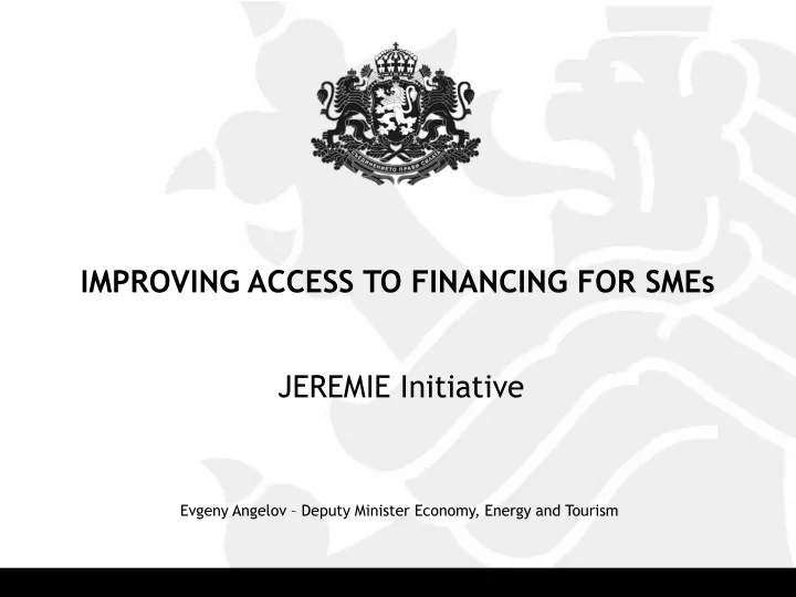 improving access to financing for smes