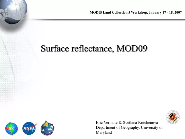 surface reflectance mod09