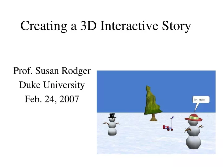 creating a 3d interactive story