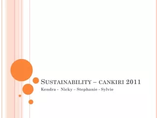 Sustainability  –  cankiri  2011