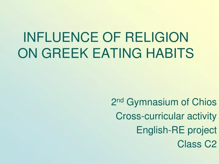 influence of religion on greek eating habits