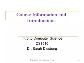 Course Information and Introductions