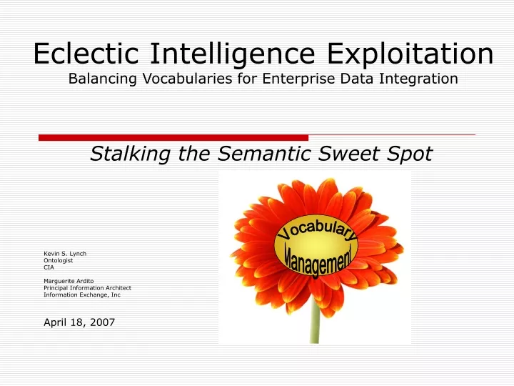 eclectic intelligence exploitation balancing vocabularies for enterprise data integration