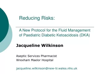 Jacqueline Wilkinson Aseptic Services Pharmacist Wrexham Maelor Hospital