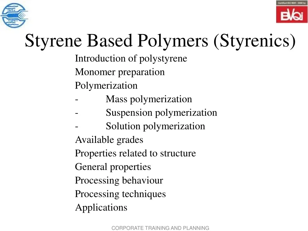 Styrenic Polymers Package Example PPT - Styrene-Based Polymers Overview PowerPoint Presentation, free ...