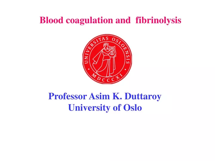 blood coagulation and fibrinolysis
