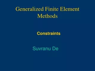 Generalized Finite Element Methods
