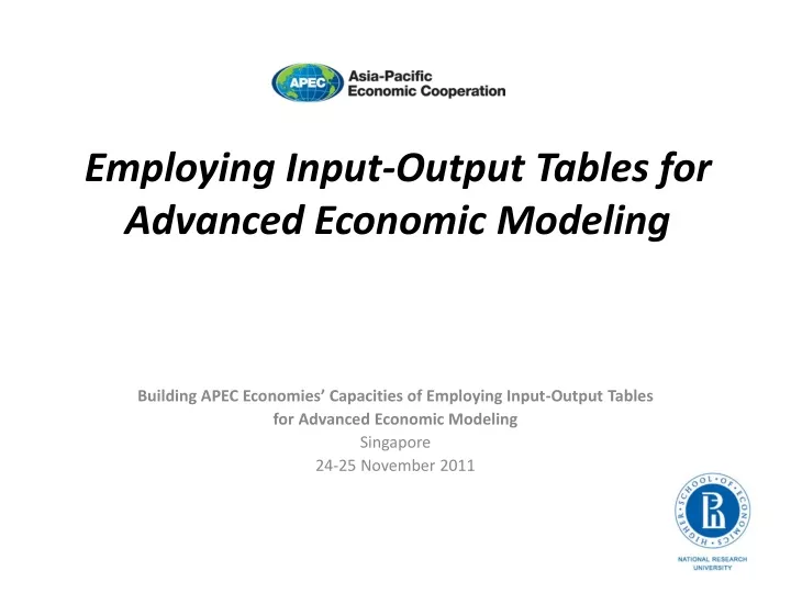 employing input output tables for advanced economic modeling