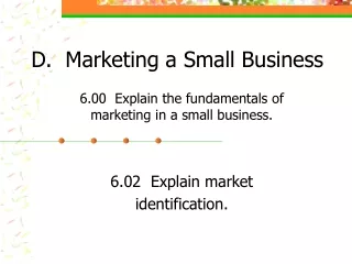 D.  Marketing a Small Business