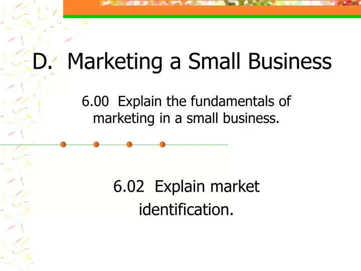 d marketing a small business