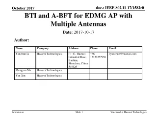 BTI and A-BFT for EDMG AP with Multiple Antennas