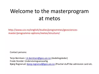 Welcome to the masterprogram at metos
