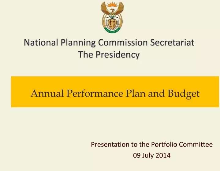 annual performance plan and budget