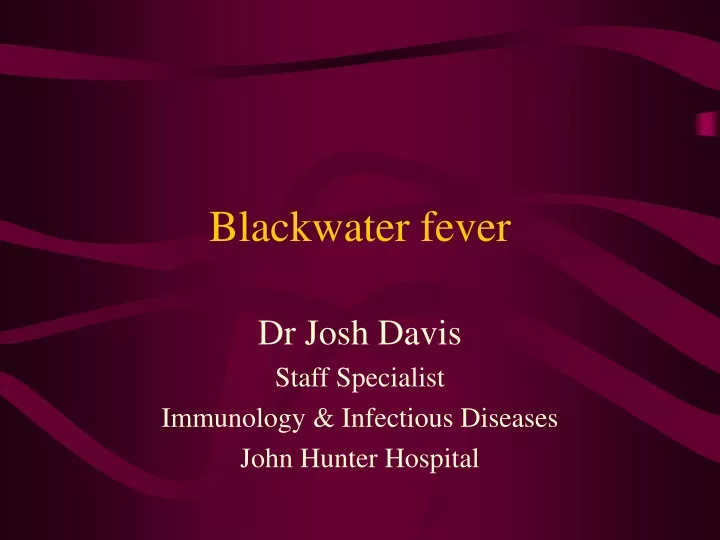 blackwater fever
