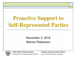Proactive Support to Self-Represented Parties