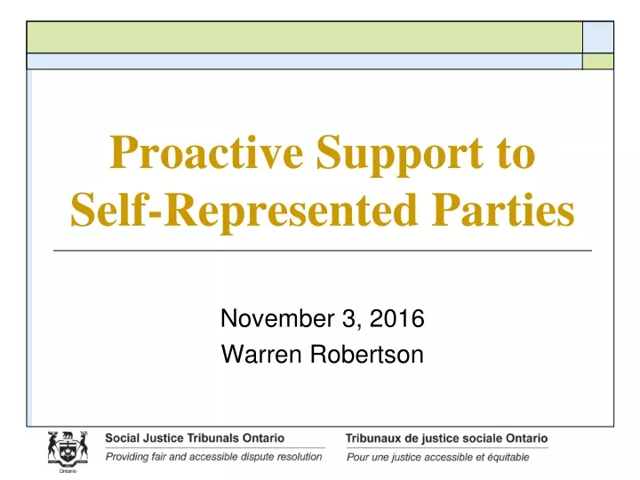 proactive support to self represented parties