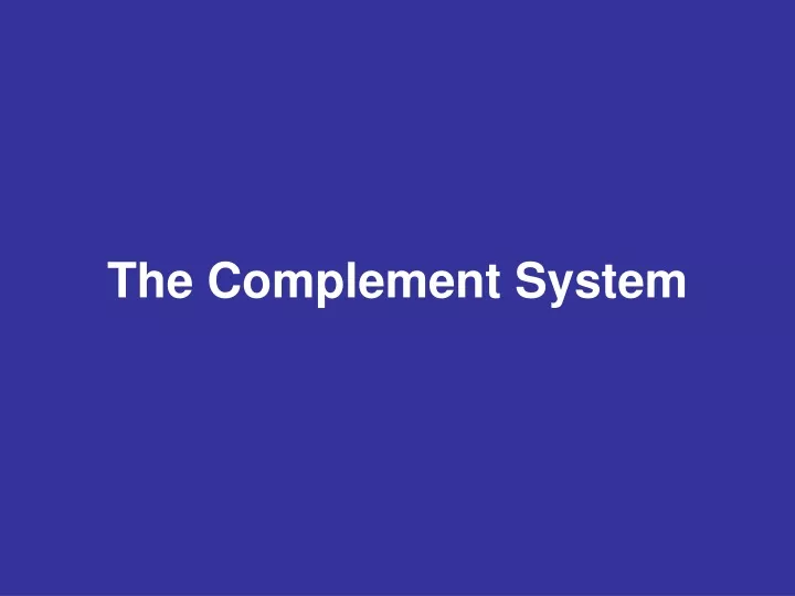 the complement system