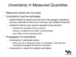 Uncertainty in Measured Quantities