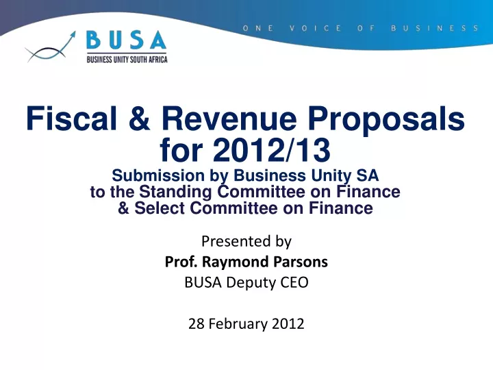 fiscal revenue proposals for 2012 13 submission
