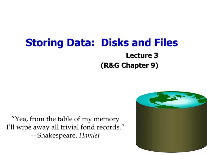 storing data disks and files