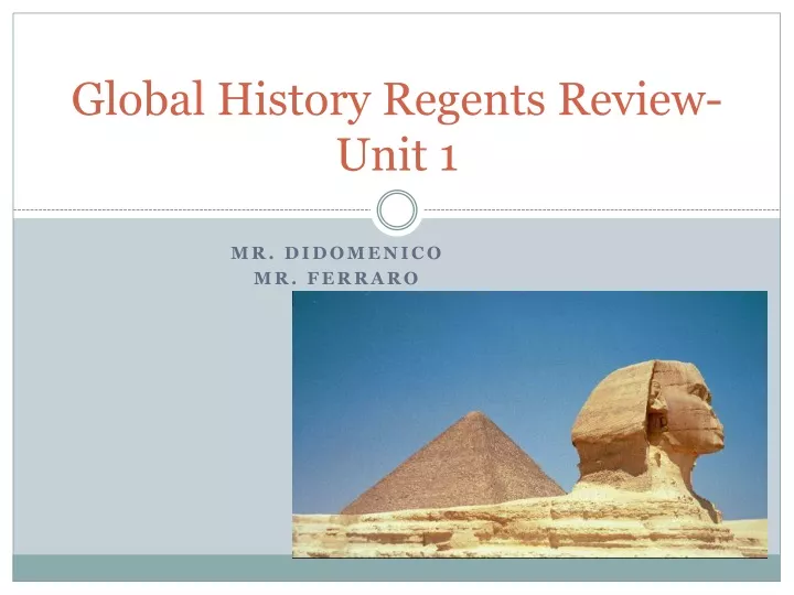 global history regents review unit 1