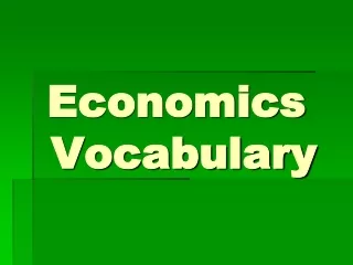 Economics  Vocabulary