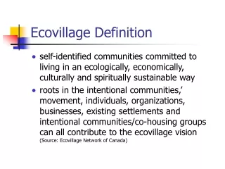 Ecovillage Definition