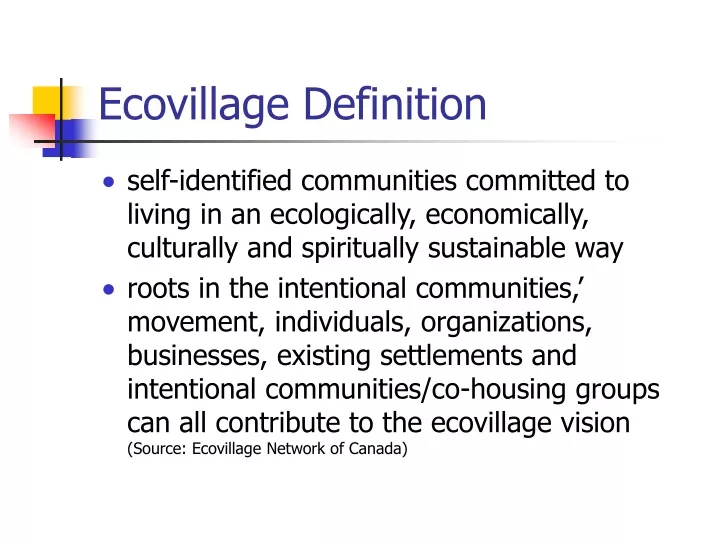 ecovillage definition