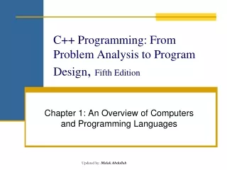 C++ Programming: From Problem Analysis to Program Design ,  Fifth Edition