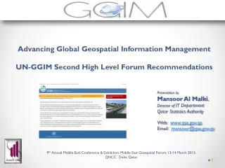 Advancing Global Geospatial Information Management UN-GGIM Second High Level Forum Recommendations