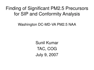 Sunil Kumar TAC, COG July 9, 2007