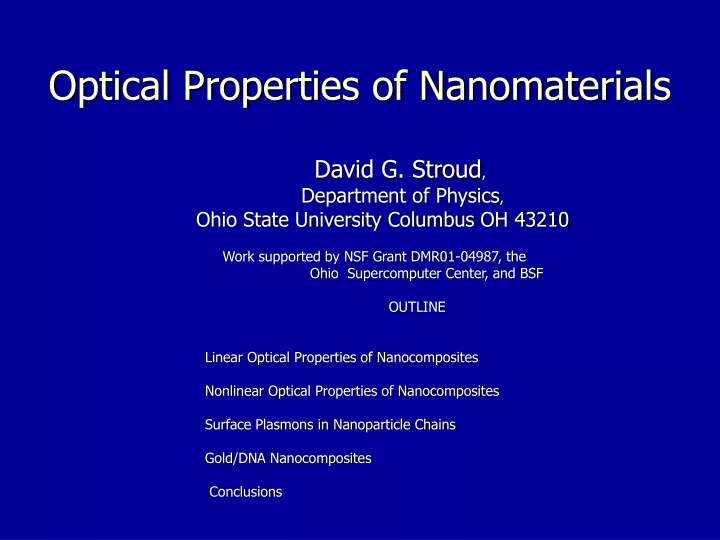optical properties of nanomaterials
