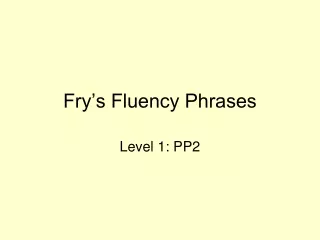 Fry’s Fluency Phrases