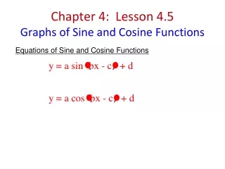 Chapter 4:  Lesson 4.5 Graphs of Sine and Cosine Functions