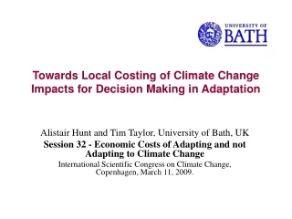 Towards Local Costing of Climate Change Impacts for Decision Making in Adaptation