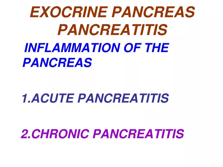 exocrine pancreas pancreatitis