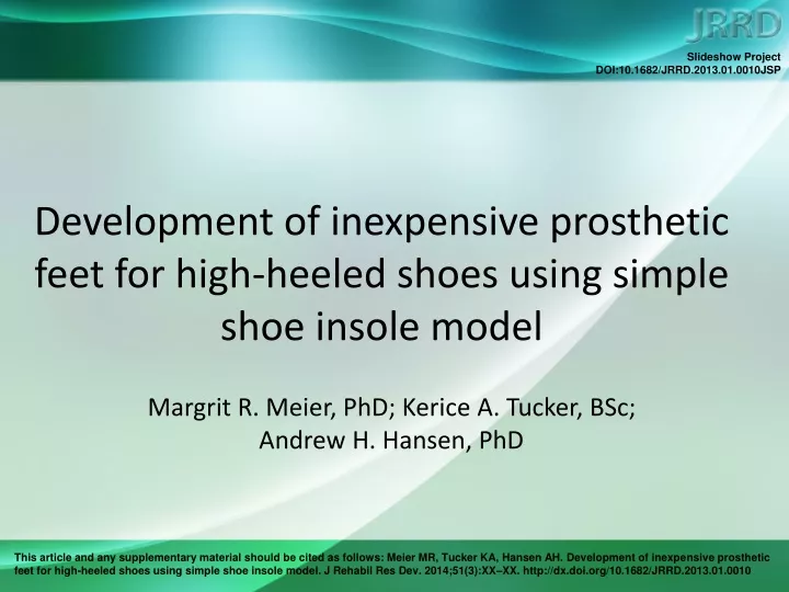 development of inexpensive prosthetic feet for high heeled shoes using simple shoe insole model