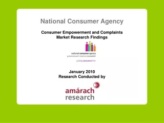 National Consumer Agency Consumer Empowerment and Complaints  Market Research Findings
