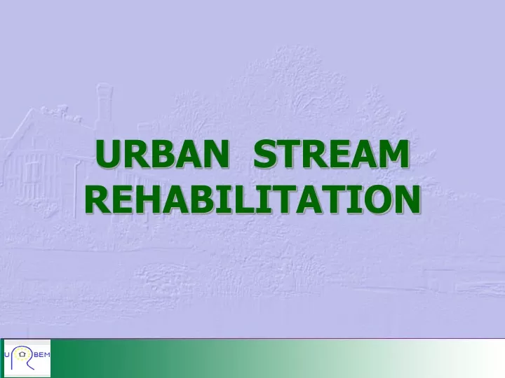 urban stream rehabilitation