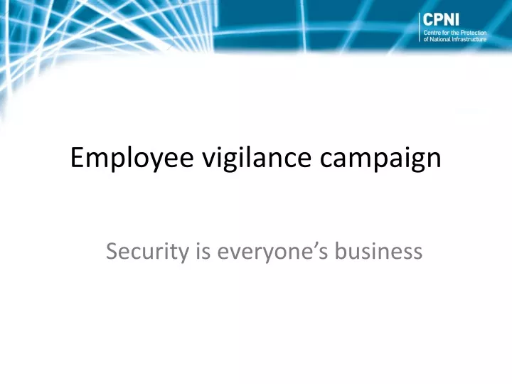 employee vigilance campaign