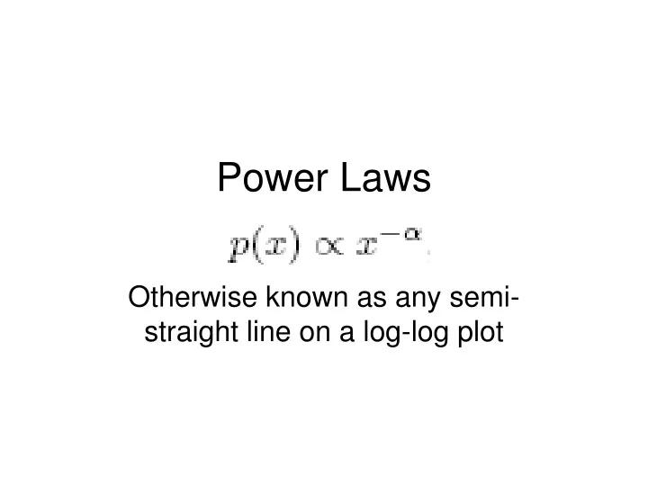 power laws