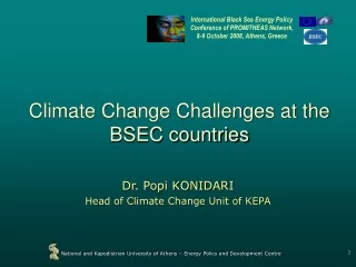 Climate Change Challenges at the BSEC countries
