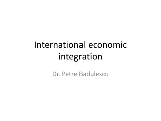 International  economic  integration