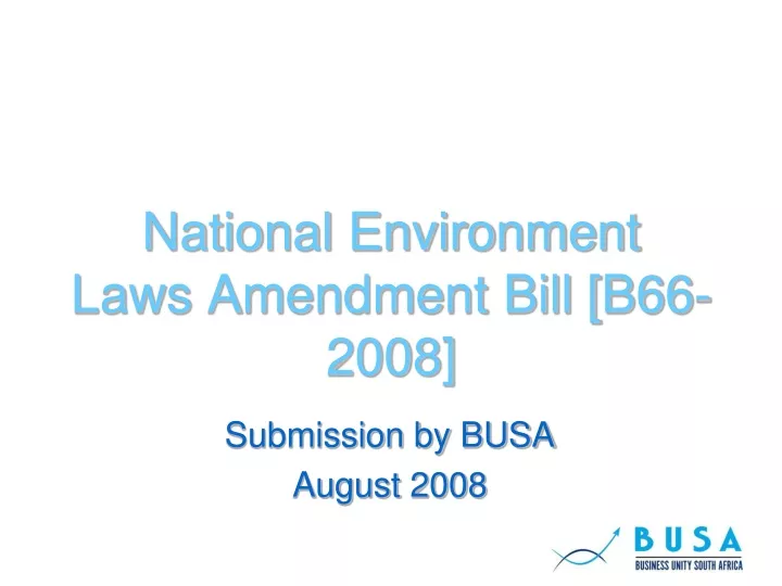 national environment laws amendment bill b66 2008